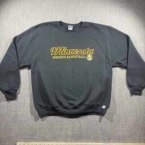 Minnesota Golden Gophers Sweatshirt Womens L Black NCAA Basketball Russell